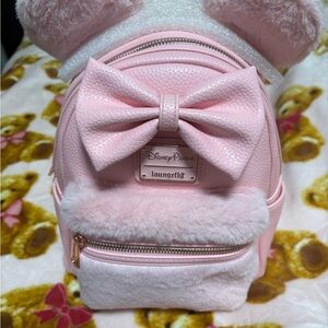 Loungefly Pink Backpack with Bow and Plush Accents piglet backpack